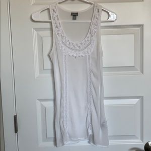 White lace Vanity tank top